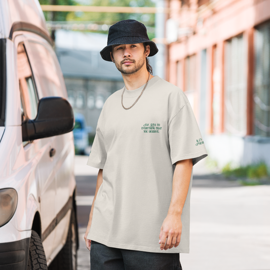 Say Yes Oversized Faded Bone T-Shirt