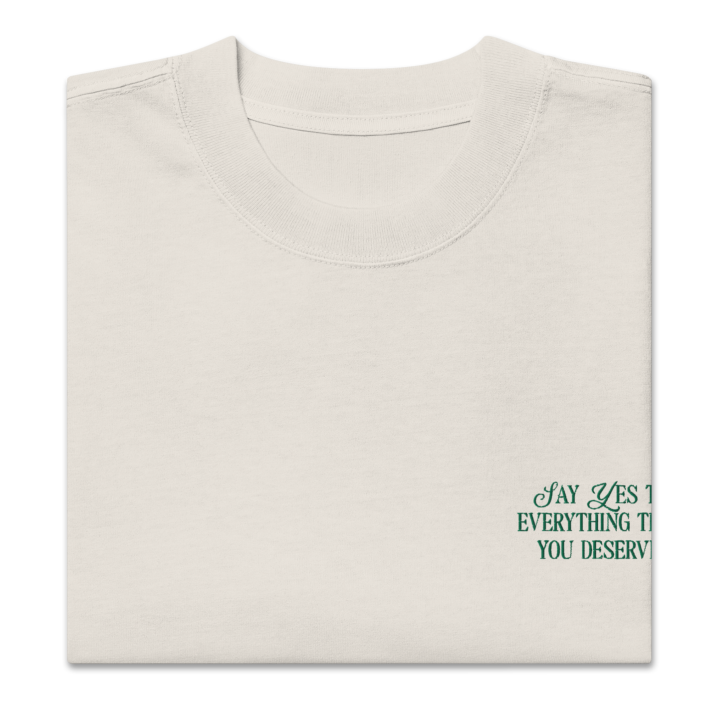 Say Yes Oversized Faded Bone T-Shirt
